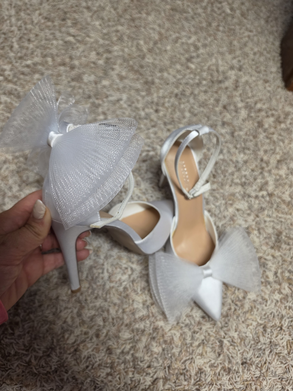 Women’s White Bow Slingback Heels